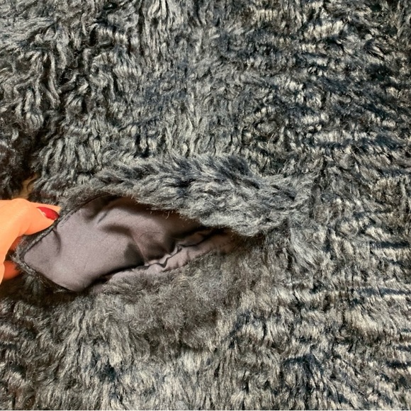 Max Studio Navy Blue Teddy Faux Fur Long Winter Jacket - Picture 8 of 11